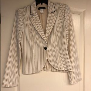 Cream Pinstripe Blazer Size 9 (runs a little small